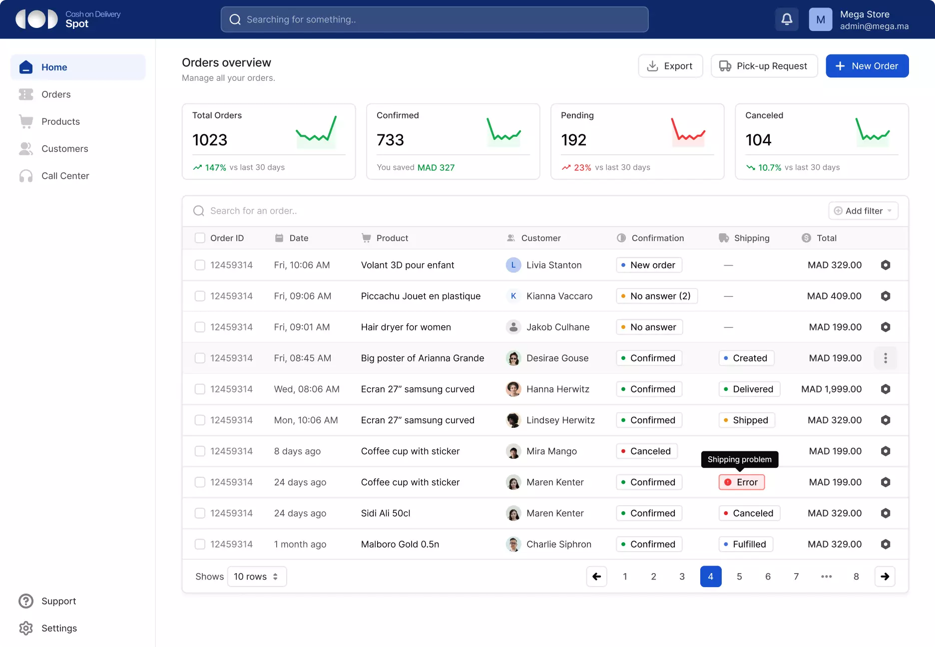 CODSPOT platform interface showcase